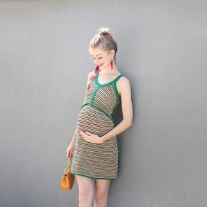 Abito elegante al ginocchio per l'allattamento al seno per la gravidanza - Product Image 2