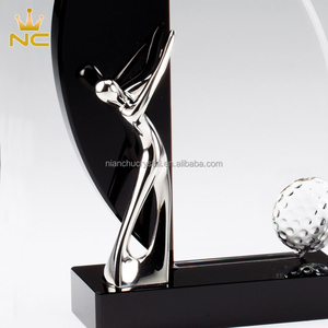 Placa de Cristal Negra Personalizable Hecha a Mano para Trofeo de Golf con <span class=keywords><strong>Caja</strong></span> de Regalo para Premios y Recuerdos de Clubes de Golf - Product Image 5