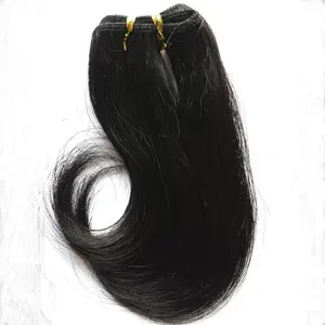 工厂批发库存零售黑色短发编织6英寸角质层对齐头发纬线女性