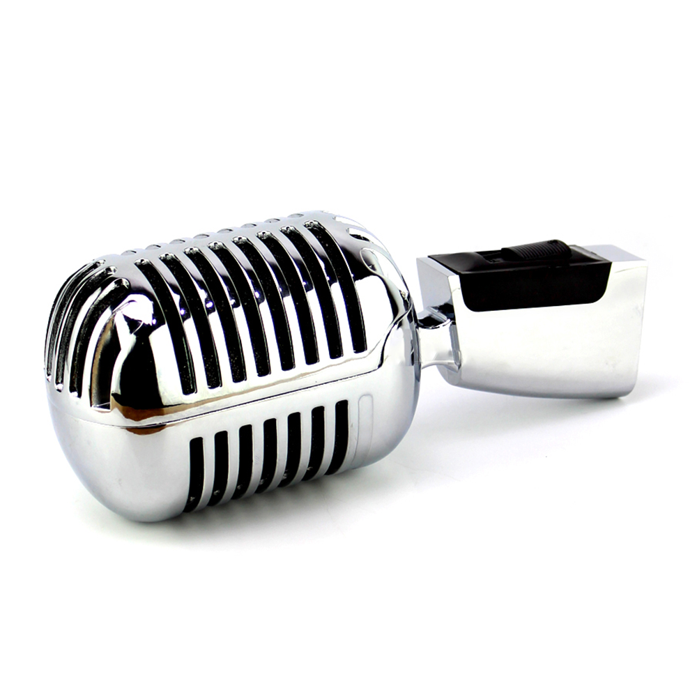 ヴィンテージスタイル プロフェッショナルダイナミックマイク シルバー