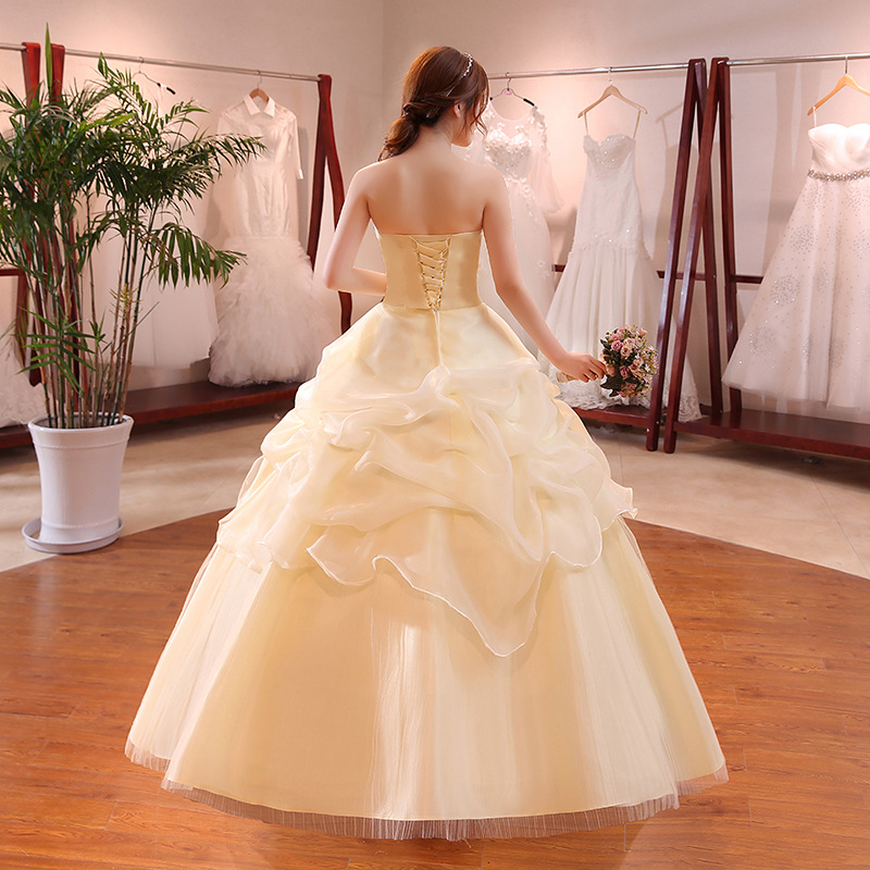 2018 Promotional Super Cheap Champagne Red Ivory Color Strapless Plus Size  Wedding Dress