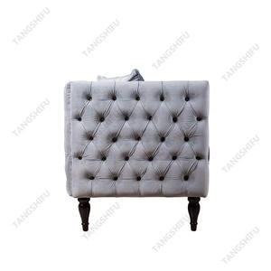 TSF-8125 <span class=keywords><strong>classic</strong></span> 3 persoon grijs fluwelen <span class=keywords><strong>lounge</strong></span> <span class=keywords><strong>suite</strong></span> voor woonkamer meubels - Product Image 4