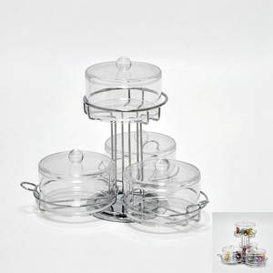 Récipient alimentaire en acrylique transparent rotatif pour petite cuisine avec support - Product Image 2