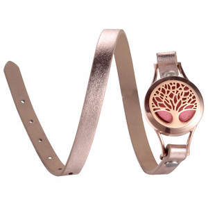 <span class=keywords><strong>Bracelet</strong></span> diffuseur d'huiles essentielles en <span class=keywords><strong>cuir</strong></span> à double couche Arbre de vie - Product Image 3