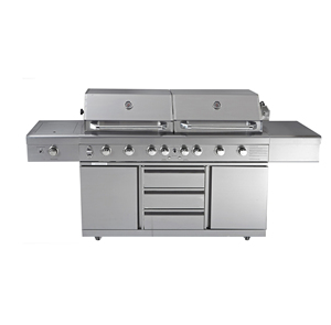 Parrilla de Gas para Barbacoa con Doble Capó <span class=keywords><strong>y</strong></span> Doble Caja de <span class=keywords><strong>Fuego</strong></span> - Product Image 1