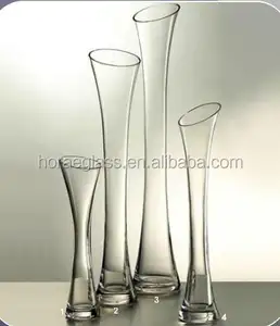 China Manufacture Decorative Elegant Glass Flower Vase, Home Decoration Hand Made Transparent Flower Glass Vase