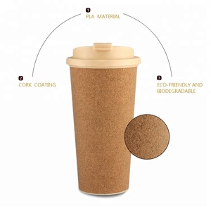 Taza de café de plástico de corcho reutilizable, taza de café portátil <span class=keywords><strong>con</strong></span> tapa, promoción de nuevos productos - Product Image 1