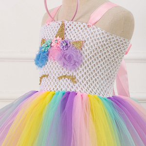 Gaun Tutu Unicorn Grosir untuk Anak-anak, Set Ikat Kepala Tanduk Unicorn, Kostum Pesta Unicorn untuk Anak Perempuan, Gaun - Product Image 4