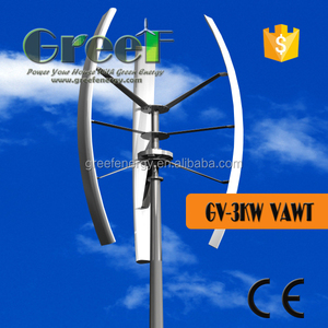 3kw 風力タービン発電機、垂直軸、電磁ブレーキ+PWM、ダイレクトドライブ - Product Image 1
