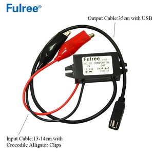 Chargeur de voiture Fulree <span class=keywords><strong>12V</strong></span> 24V vers <span class=keywords><strong>5V</strong></span> 3A, pinces crocodiles vers câble <span class=keywords><strong>USB</strong></span> pour iPhone Samsung, convertisseur abaisseur DC-DC - Product Image 2