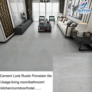 Telhas de piso de cerâmica 60x60 com design moderno, premium, antiderrapante, rústico, look de terrazão