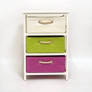 Solid Wood <strong>3</strong> <strong>Drawer</strong> White Rattan Furniture <strong>Chest</strong> <strong>of</strong> <strong>Drawers</strong> Cabinet Design - Product Image 3