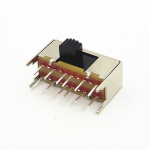 Momentary 12 Pin <strong>Slide</strong> <strong>Switch</strong> <strong>4</strong> <strong>Pole</strong> <strong>2</strong> <strong>Position</strong> Dual Row Small Right Angle <strong>Slide</strong> on Off <strong>Switch</strong> - Product Image 2