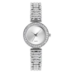 Relógio de diamante para mulheres pulseira de metal