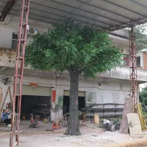 조경 장식을위한 사용자 정의 크기 및 모양 인공 녹색 반얀 나무 ficus 나무