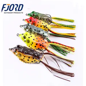 Fjord china top quality handmade bass snakehead floating soft frog fishing lure Soft Hollow Body