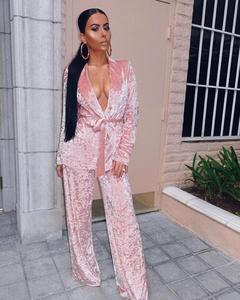 Mode Sexy Frauen Casual Velvet Zweiteilige Anzüge Casual Nightclub Party Trainings anzug Home Wear Pants Set E3296