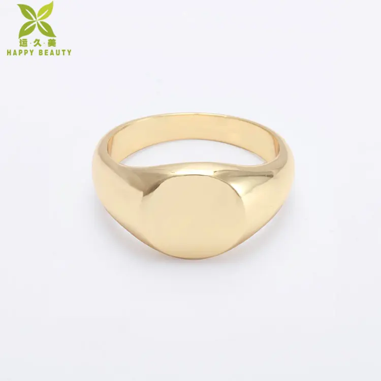 Wholesale 925 sterling silver custom blanks signet ring in gold color for women men