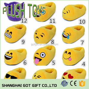 Qq emoji zapatillas de felpa de dibujos animados para adolescentes - Product Image 6