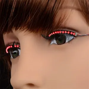 LED Halloween Eyelashes Waterproof Interactive Eyelash Shining Eyelid Tape for Party NightClub KTV Halloween Accessories