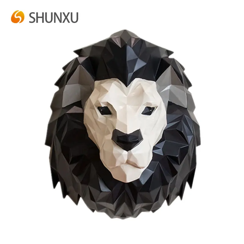 Creative Geometry Lion Head Sculpture Wall Hanging art decor