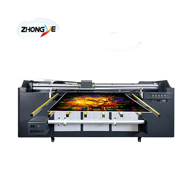 2018 New design Uv Flatbed Printer/ Hybrid Uv pad printer metal photo printing machine 3.2m low cost cheap hot selling printer