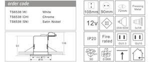 2017 Nuevo downlight GU10 fuego iluminación de techo CE, fuego <span class=keywords><strong>informe</strong></span> de prueba - Product Image 2