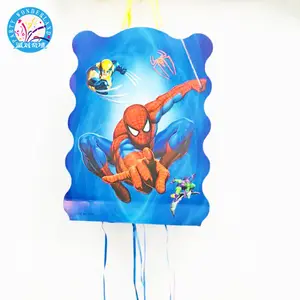 De dibujos animados tema plegable piñata fiesta de cumpleaños de los niños Juego de decoración fiesta suministros araña Piñata