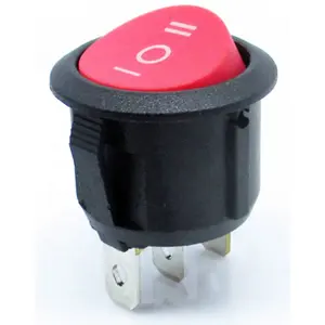 3 position on off on red button round round panel automotive rocker switch