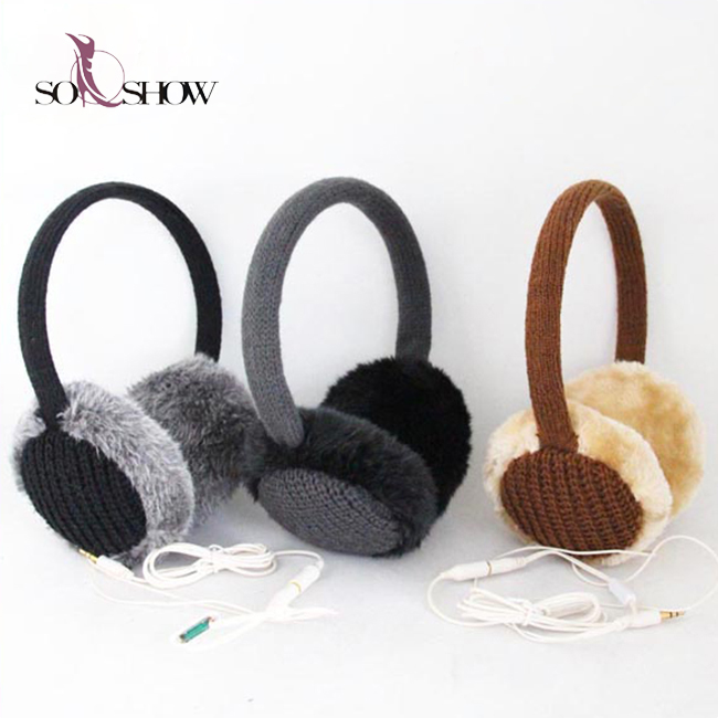 Новый дизайн, вязаные зимние наушники для мужчин