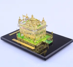 India 24K gold Plated Crystal Golden Temple Model, crystal Sikhism souvenir gift