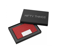 Scatola regalo in cartone nero di lusso personalizzata lucida/Latte laminazione goffratura per confezione da cintura/portafoglio per portafogli di lusso
