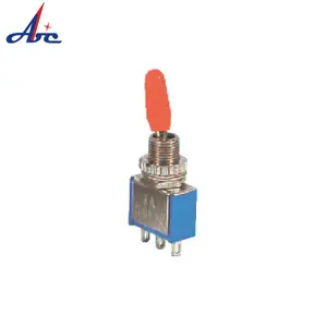 MTS-223-F1 (ON)-OFF-(ON) Miniature Toggle Switch with Metal Flat Lever