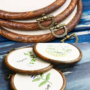 High quality ABS wooden like grain round shaped embroidery hoop