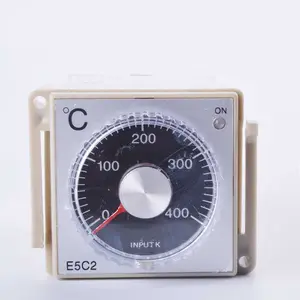 E5C2 AC220V PID 数字温度控制器旋钮设置控制与继电器输出 K 型输入与插座