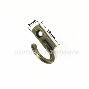 Crochets muraux en métal bronze, petits crochets antiques, crochet mural, boucle incurvée, fermoir à corne, crochet pour <span class=keywords><strong>bois</strong></span> - Product Image 2