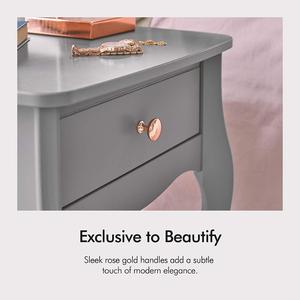 Retro Style Wood Gray Drawer <strong>Bedside</strong> <strong>Table</strong> Rose <strong>Gold</strong> Handle Drawer Bed Wood Cabinet Night Stand Beside <strong>Table</strong> <strong>Bedside</strong> - Product Image 6