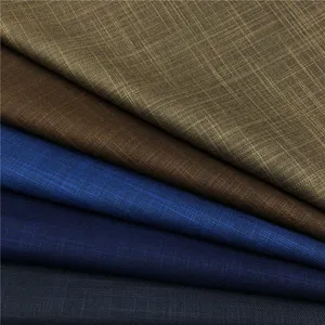 Polyester Rayon Elastane Phân Hữu Cơ Bule Màu Dobby Thiết Kế Vải Phù Hợp Với Mens Phù Hợp Với Quần Blazer Quảng Châu Dệt Vải - Product Image 1