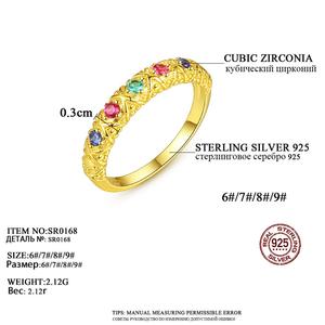 Anello <span class=keywords><strong>di</strong></span> <span class=keywords><strong>fidanzamento</strong></span> CZCITY in <span class=keywords><strong>argento</strong></span> sterling 925 con zirconi colorati, anello da donna con pietra preziosa. - Product Image 2