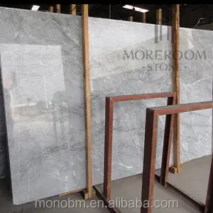 Tundra batu abu-abu 2 cm ketebalan slab besar italian marmer abu-abu dengan warna putih