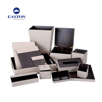 Porte-menu en cuir personnalisé EASTON, série d'accessoires en cuir pour hôtel, ensemble d'accessoires en cuir pour chambre