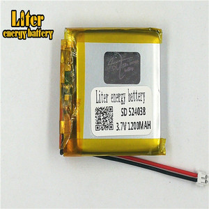 Plug 1.5-2 P 3.7 V 524038 1200 mah lipo battery Rechargeable solar li ion polymer lithium battery with PCM - Product Image 2