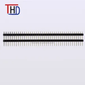 2.54 pitch single row double plastic straight pin header