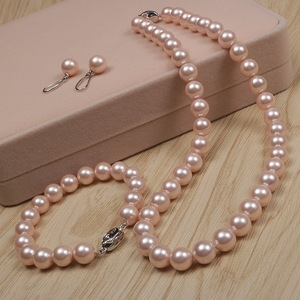 High Quality 10 mm pink Gold <strong>Pearl</strong> Jewelry <strong>Sets</strong> - Product Image 2