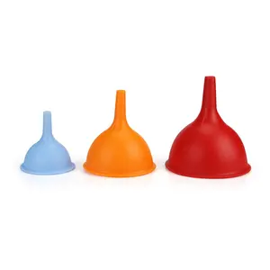 Mini funil dobrável de silicone, funil dobrável de silicone com paquímetro redondo para vazamento de óleo utensílios de cozinha