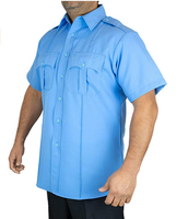 Prix d'usine OEM Chemise d'uniforme en coton et polyester à manches courtes pour hommes Chemises de travail bleu marine et noir pour la sécurité des gardes