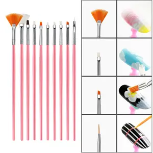 Xinbowen profesyonel tırnak sanat araçları 15 adet Set farklı şekil tırnak sanat çizim fırçası