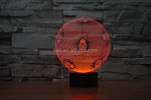 Real Madrid 3D fútbol diseño Decoración Luz de la noche de la ilusión óptica LED 3D lámpara para la promoción - Product Image 3