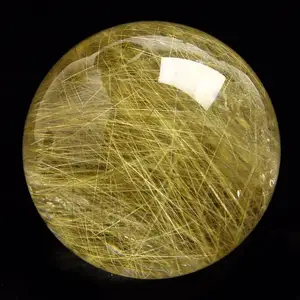 Bola de cristal rutilado natural <span class=keywords><strong>para</strong></span> el hogar, esfera de Cuarzo rutilado de oro pulido <span class=keywords><strong>para</strong></span> meditación - Product Image 2