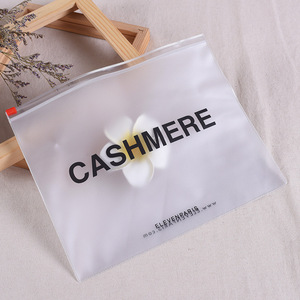 Custom Logo Printing Biodegradable PVC Frosted Swimwear Clothing Ziplock Plastic Packaging Bag Cosmetic Slider Zipper Pouch